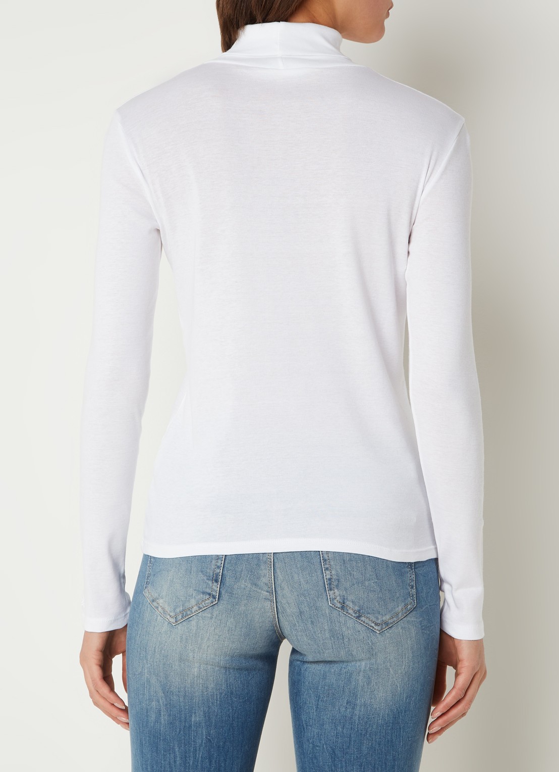 Benetton Longsleeve met col - achterkant gebroken wit