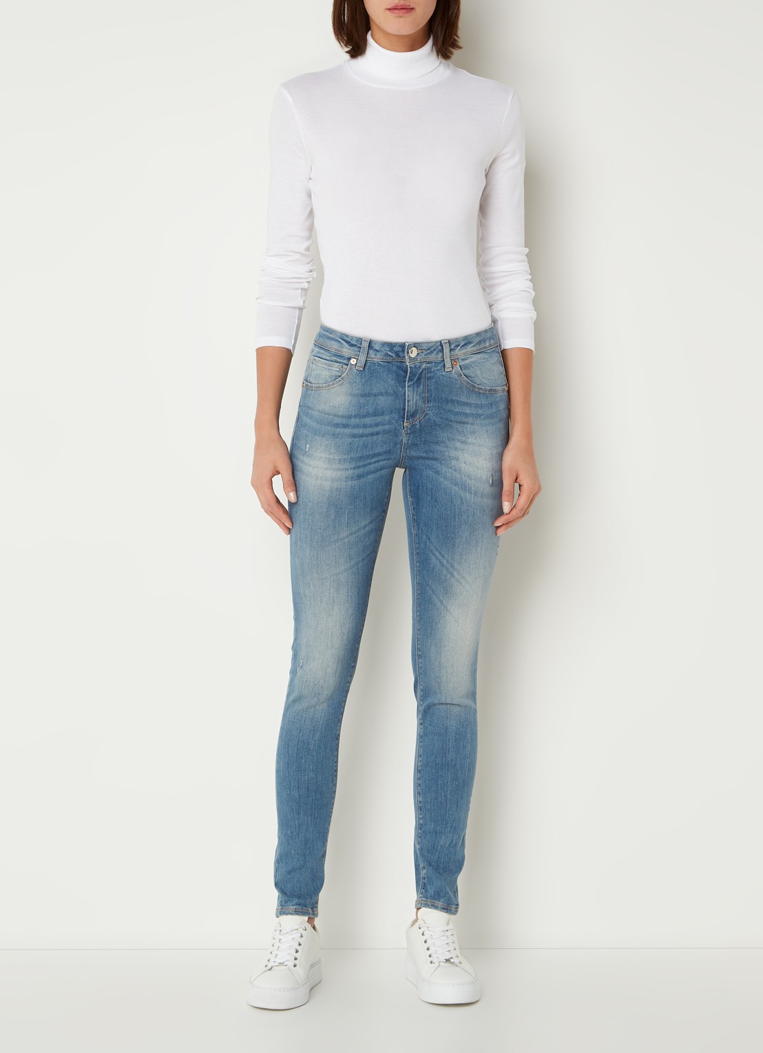 Benetton Longsleeve met col - voorkant 3 gebroken wit