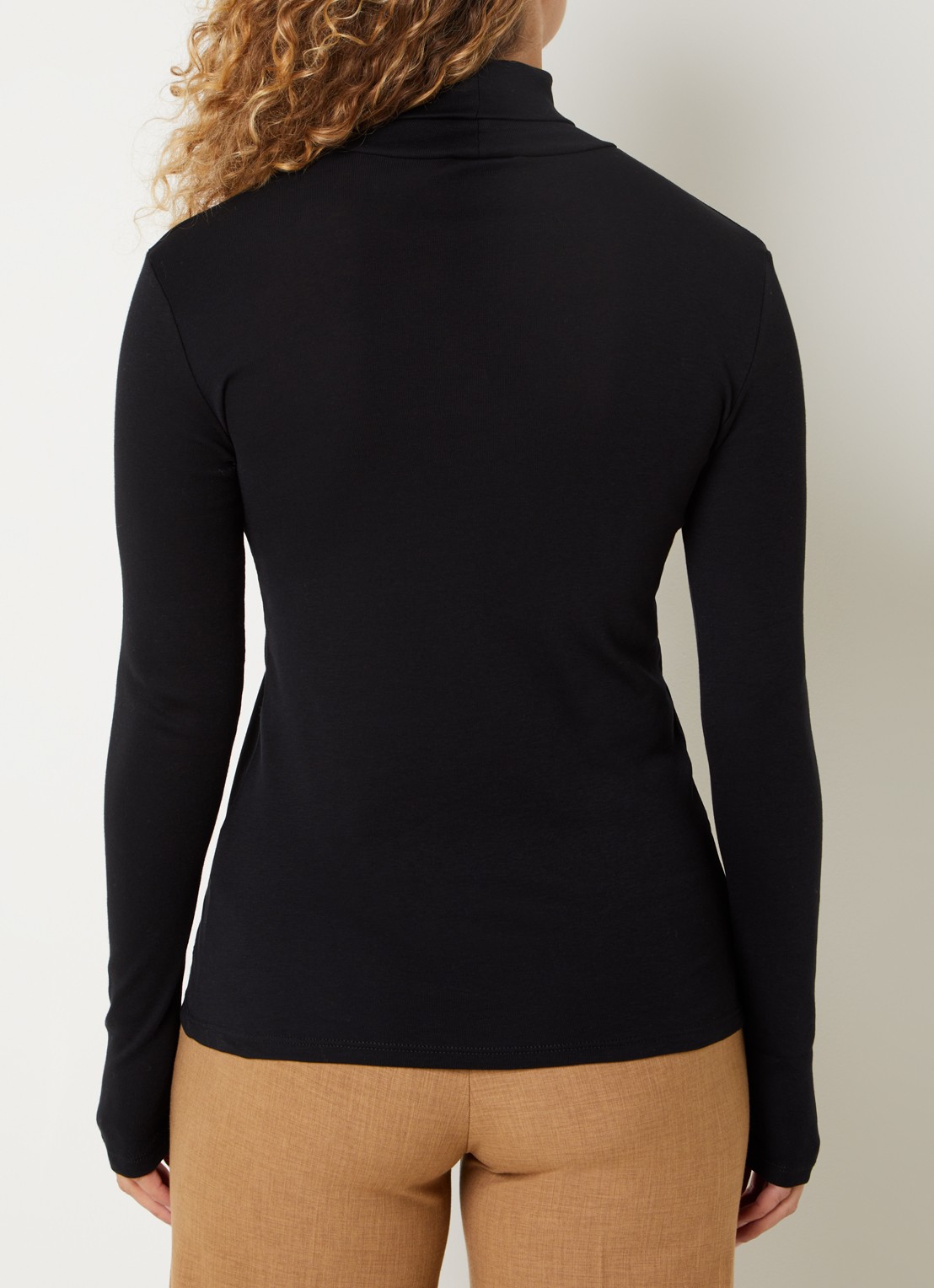 Benetton Longsleeve met col - achterkant 4 zwart