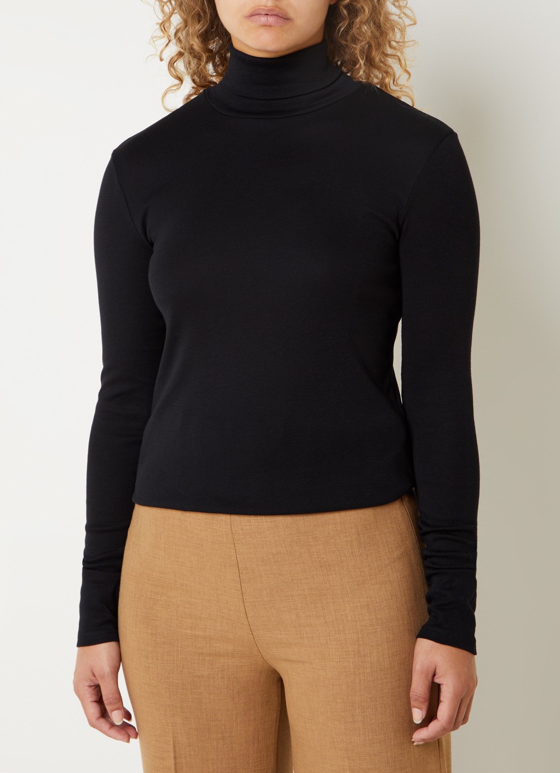 Benetton Longsleeve met col - detail 3 zwart