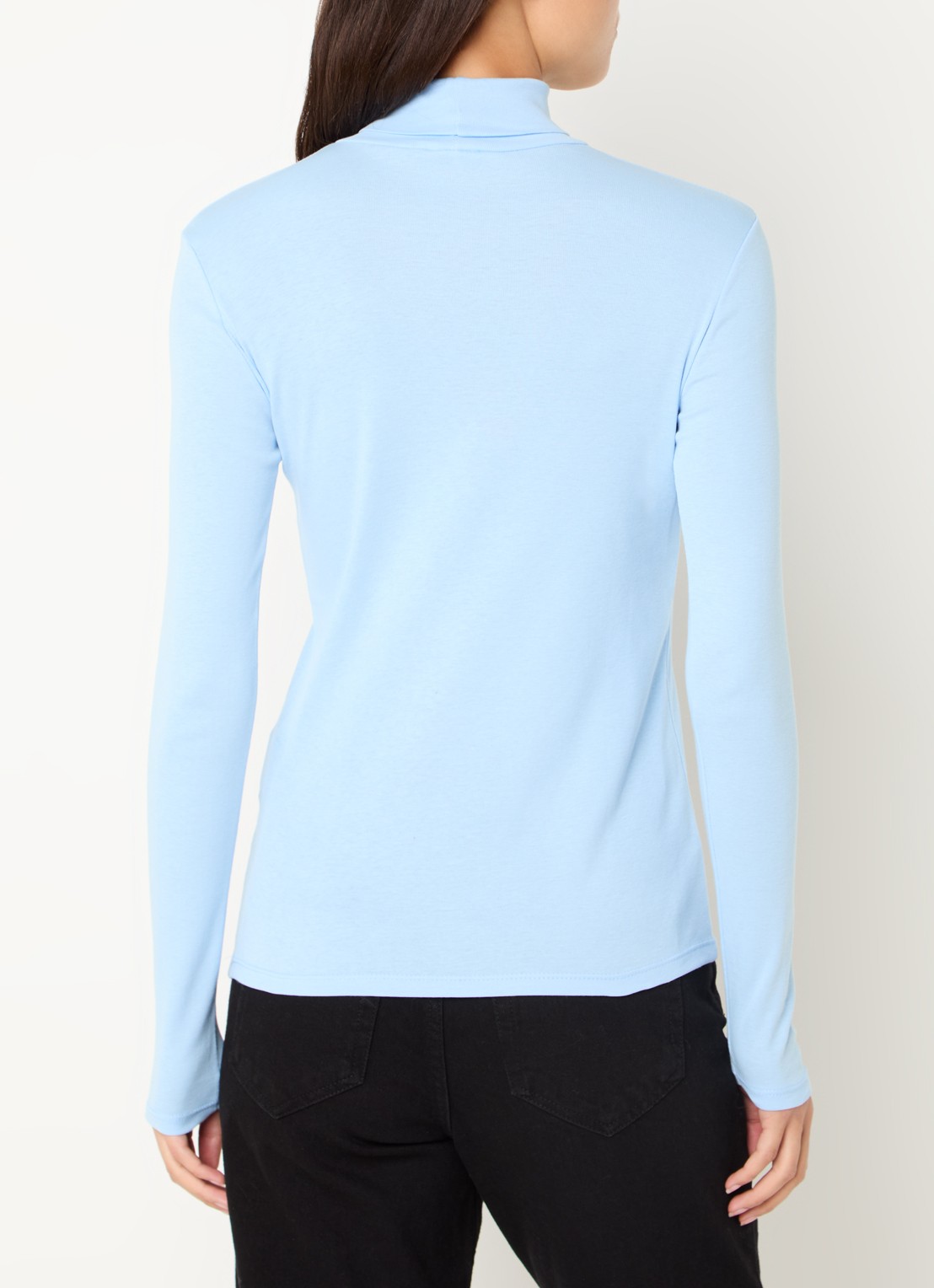 Benetton Longsleeve met col - achterkant 3 lichtblauw