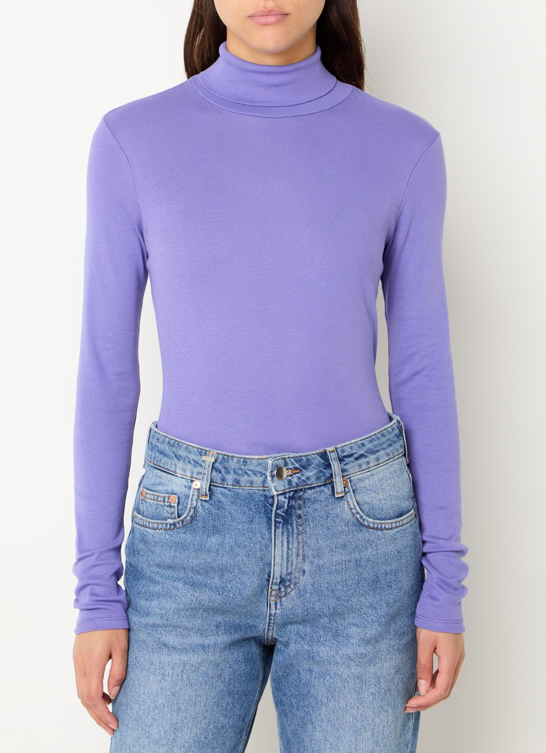 Benetton Longsleeve met col - detail lavendel