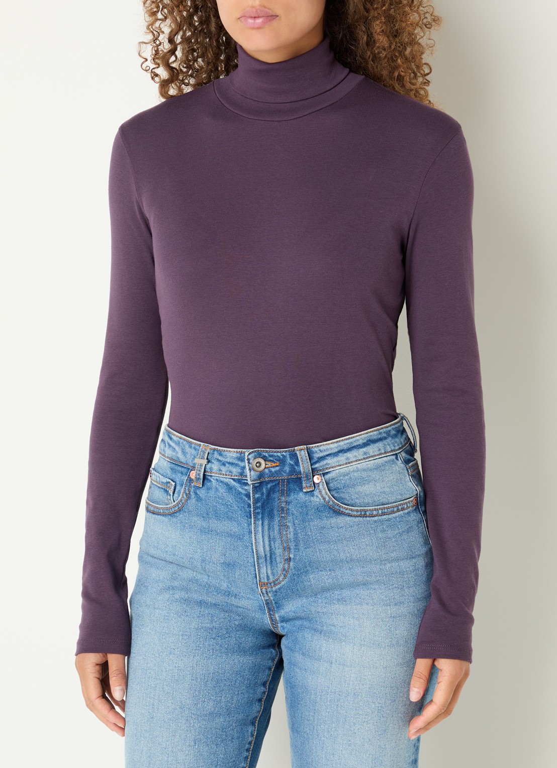 Benetton Longsleeve met col - detail 3 aubergine
