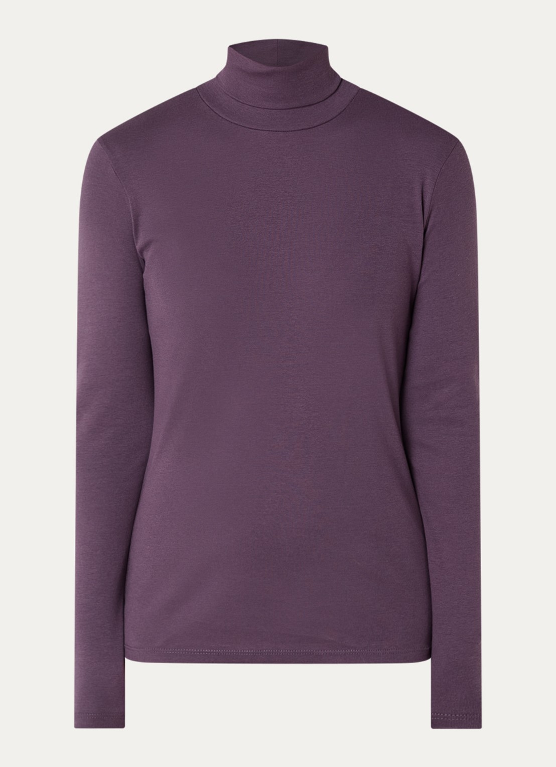 Benetton Longsleeve met col - voorkant aubergine