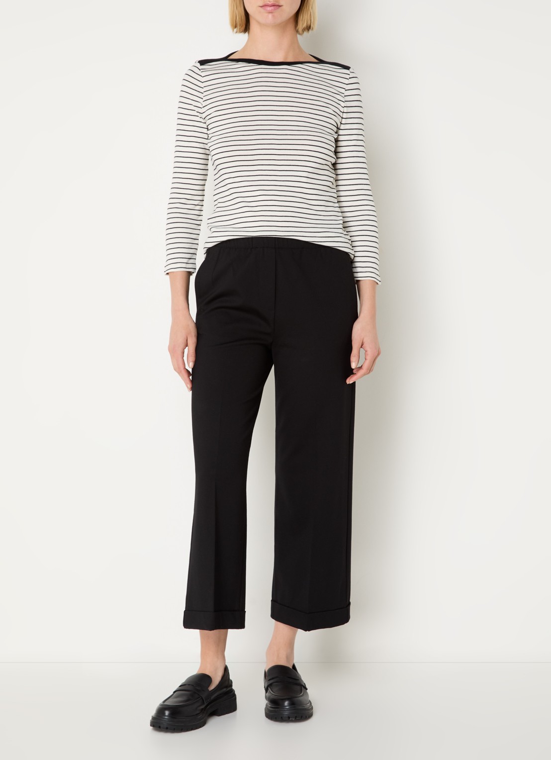 Benetton Longsleeve met streepprint - voorkant 2 zwart