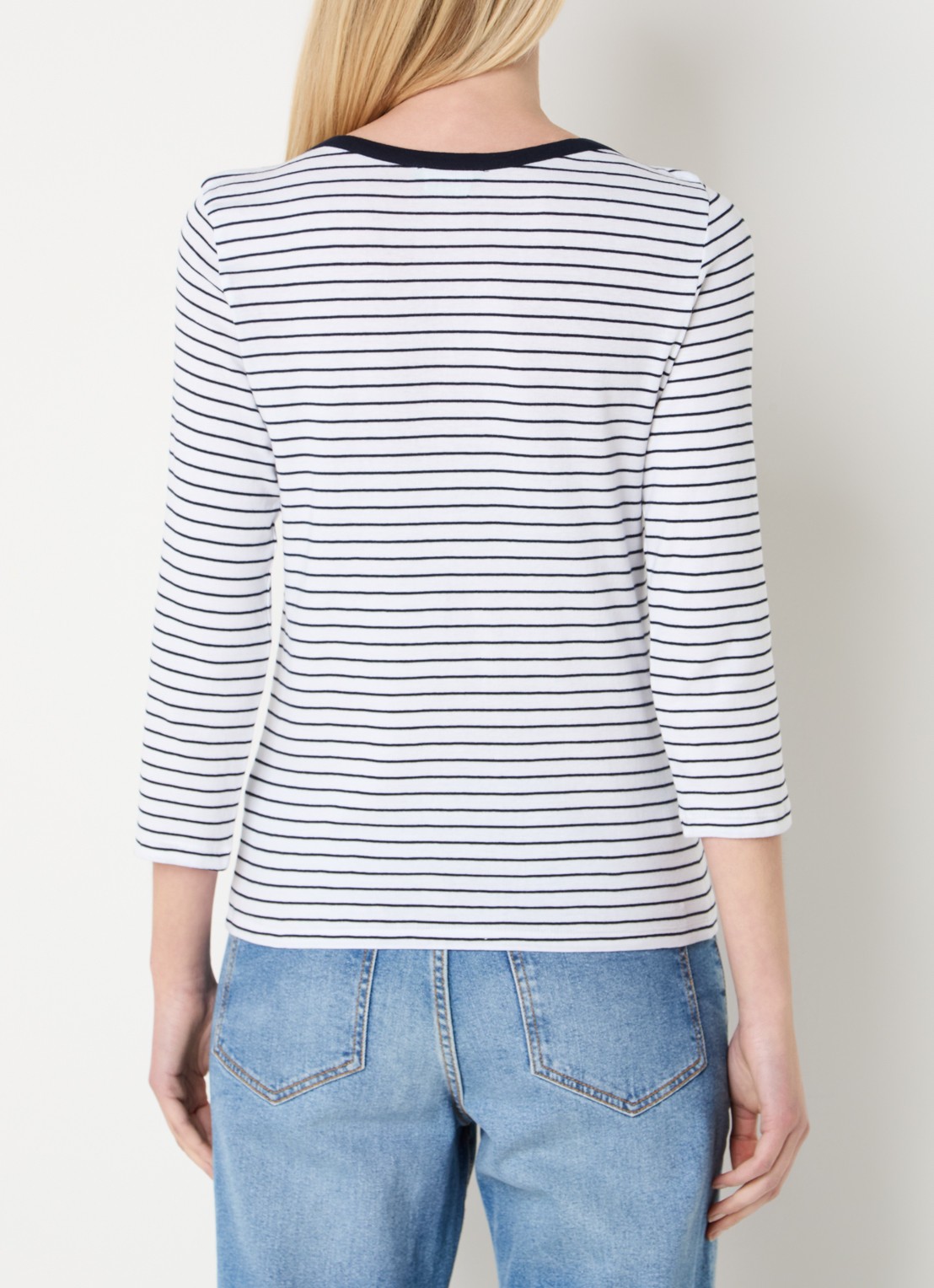 Benetton Longsleeve met streepprint - achterkant wit