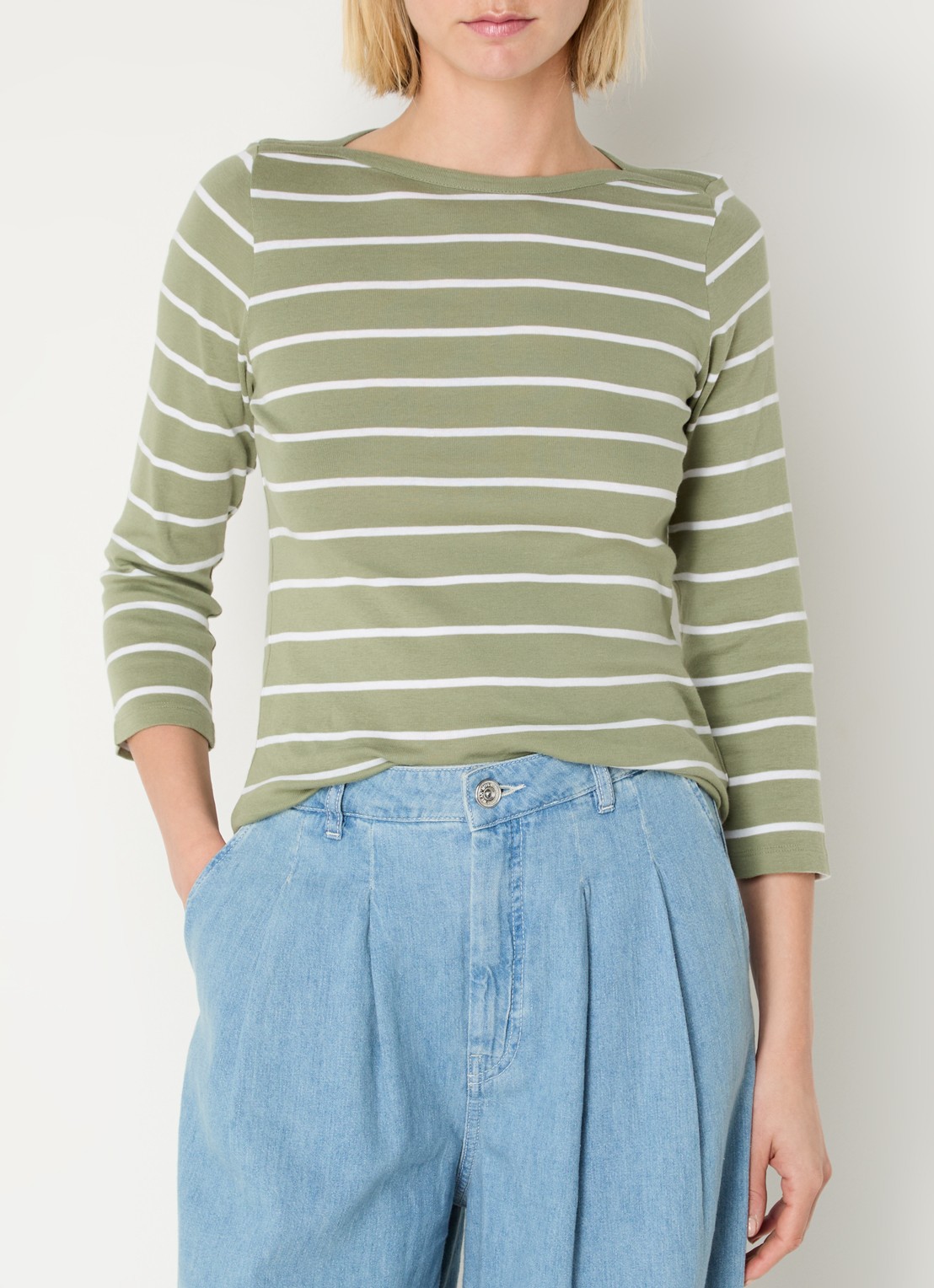 Benetton Longsleeve met streepprint - detail 4 groen