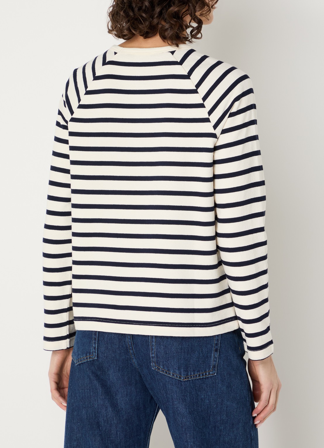 Benetton Longsleeve met streepprint - achterkant 3 donkerblauw