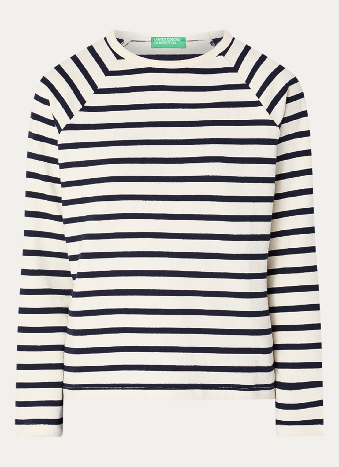 Benetton Longsleeve met streepprint - voorkant donkerblauw