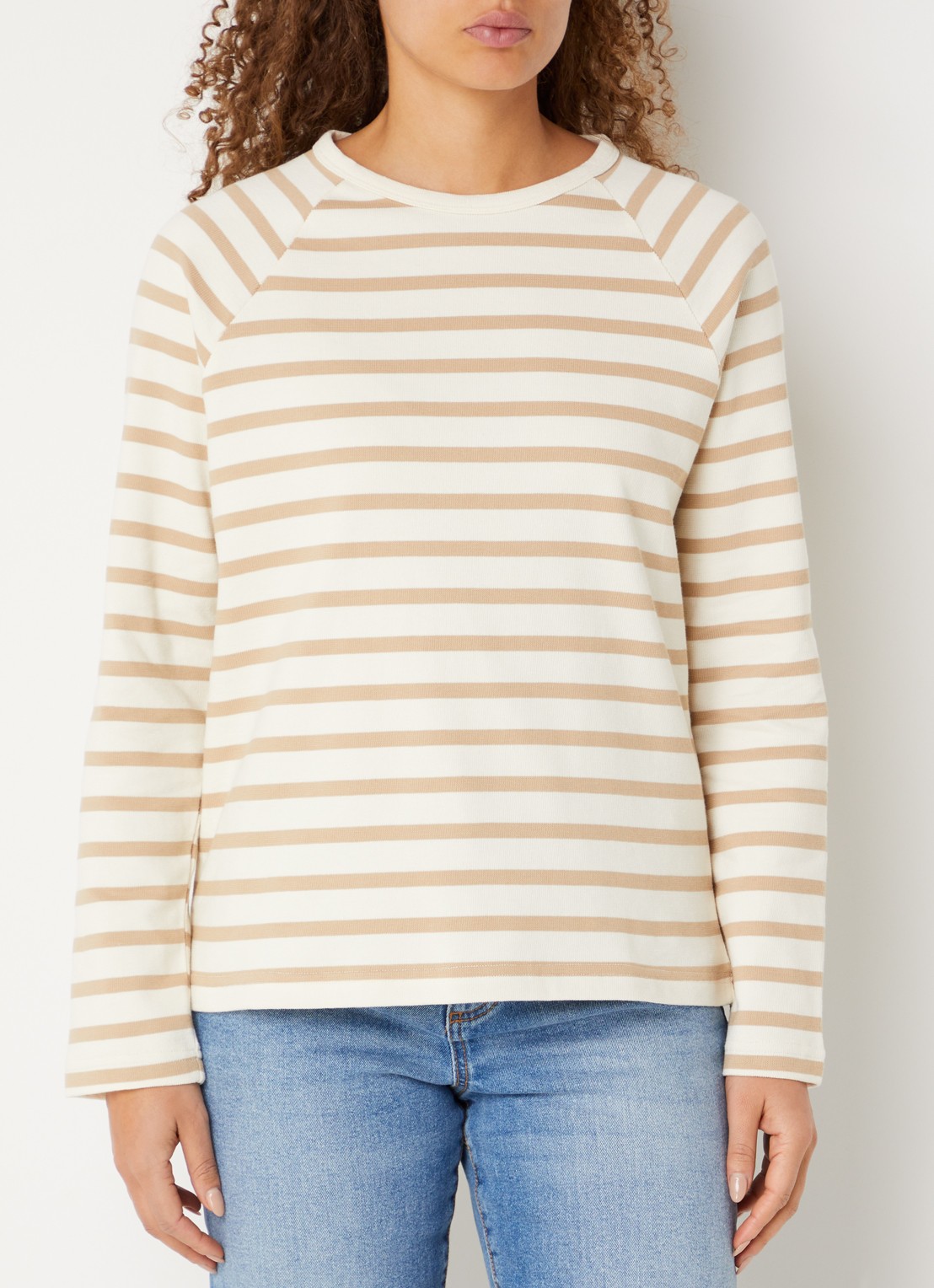 Benetton Longsleeve met streepprint - detail 4 camel