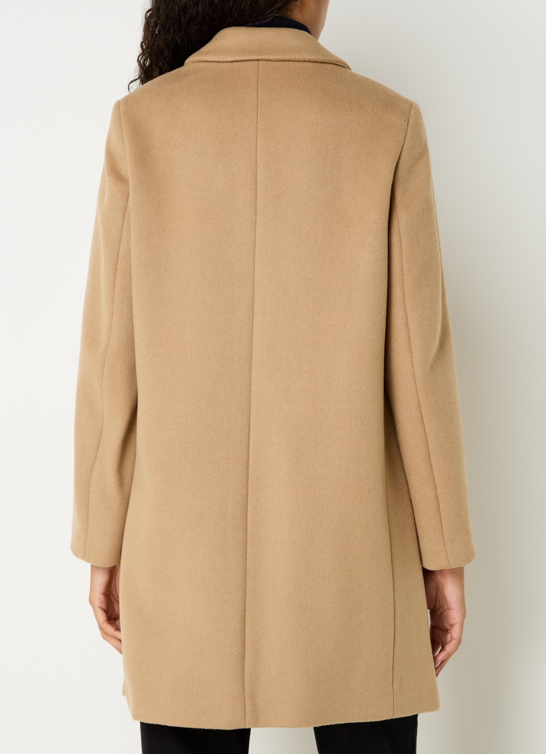 Benetton Mantel in wolblend met klepzakken - achterkant 4 camel