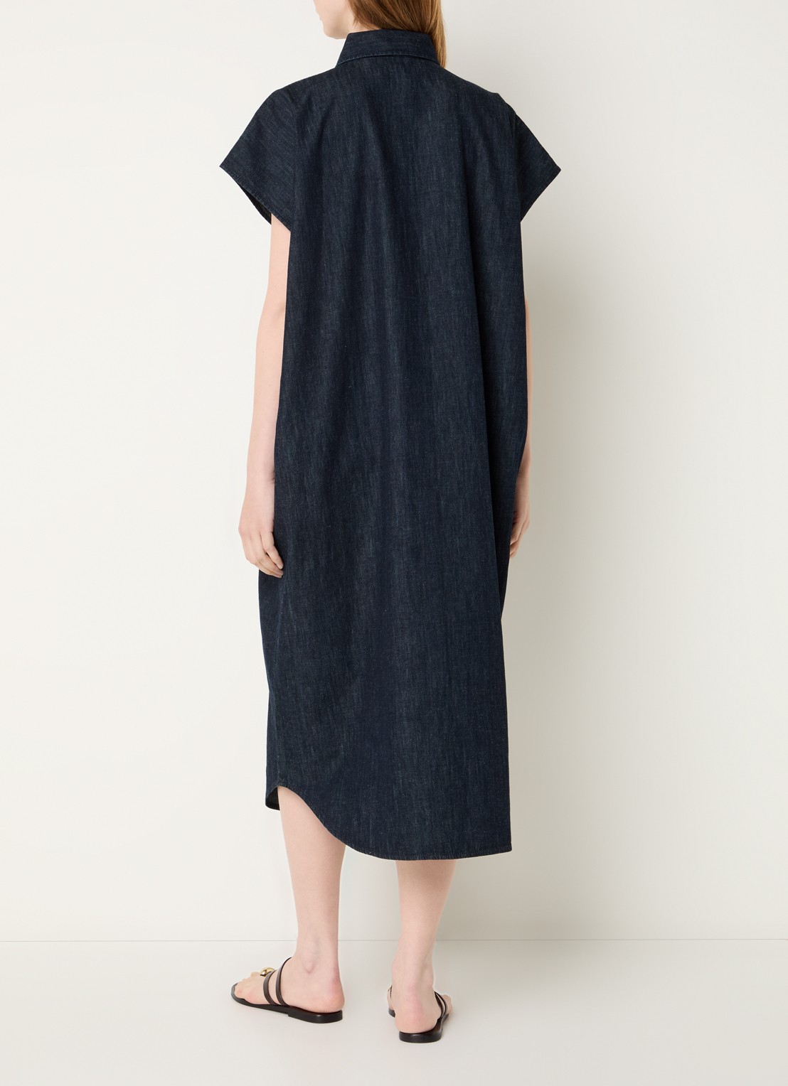 Benetton Maxi blousejurk van denim met steekzakken - achterkant 4 indigo