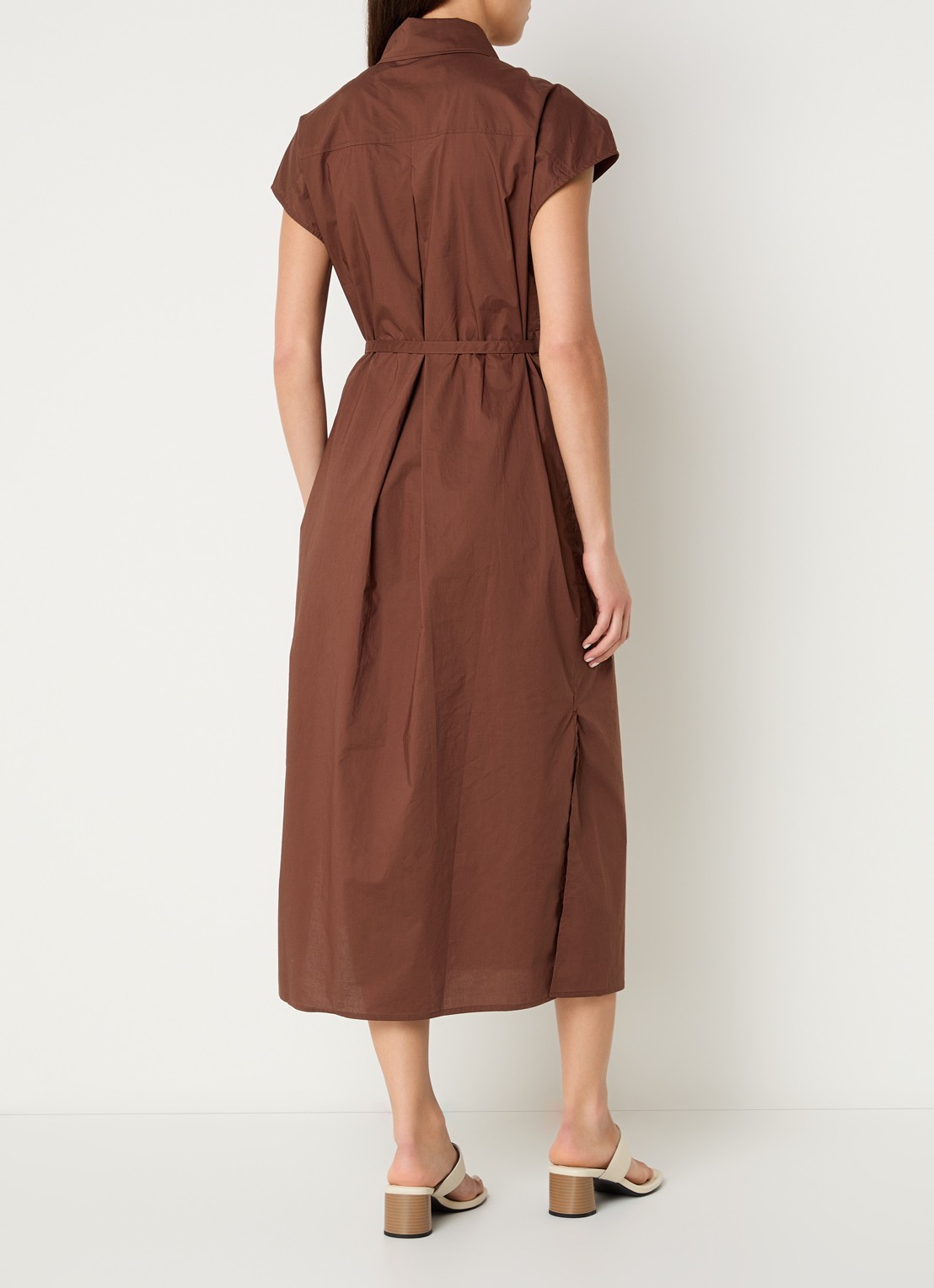Benetton Maxi tuniekjurk met strikceintuur - achterkant 3 bruin