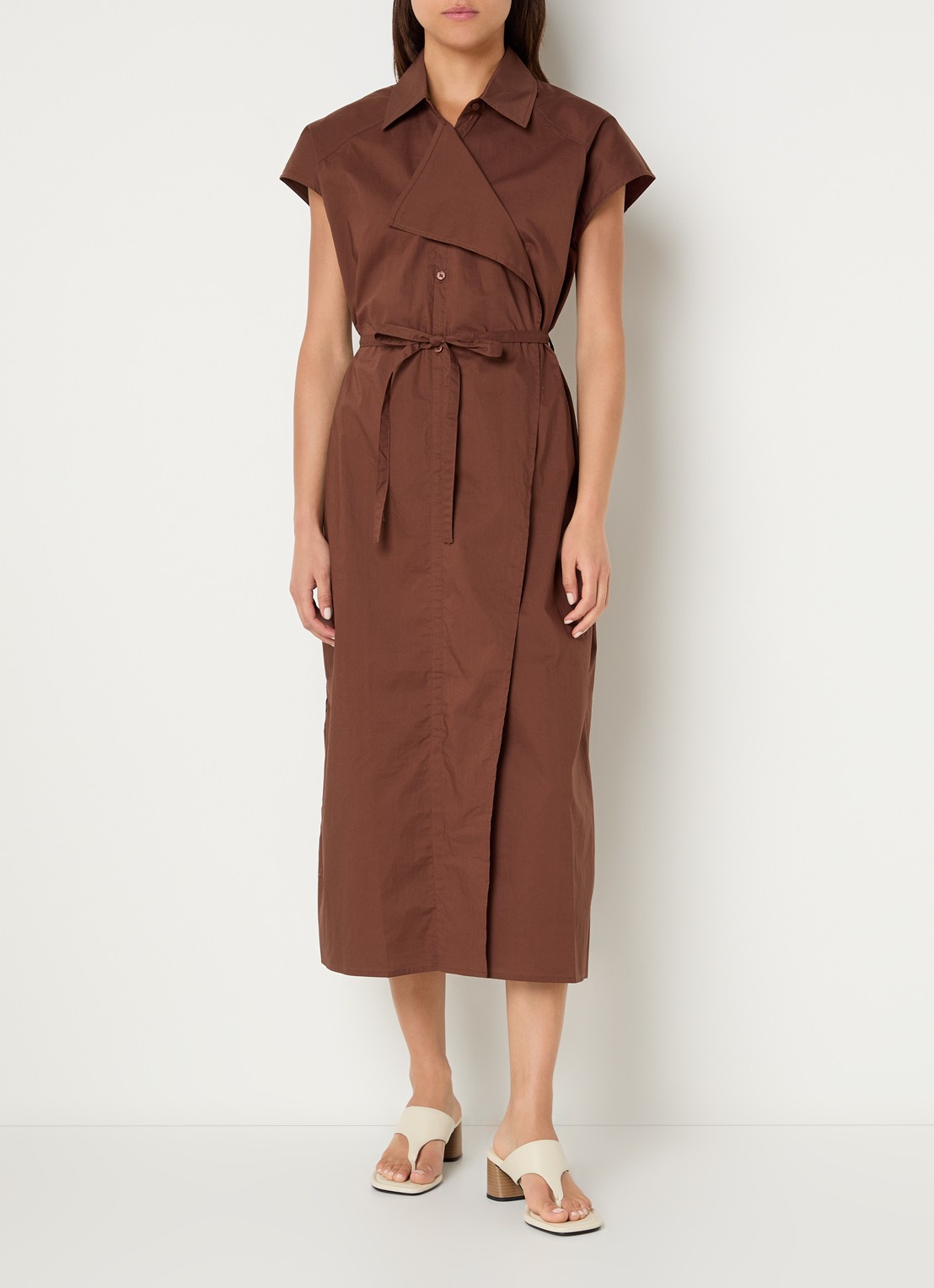 Benetton Maxi tuniekjurk met strikceintuur - detail 4 bruin