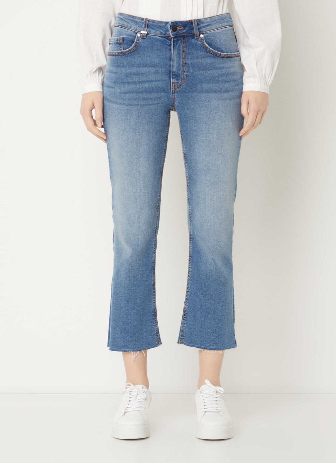 Benetton Mid waist cropped bootcut jeans met steekzakken - detail 4 jeans