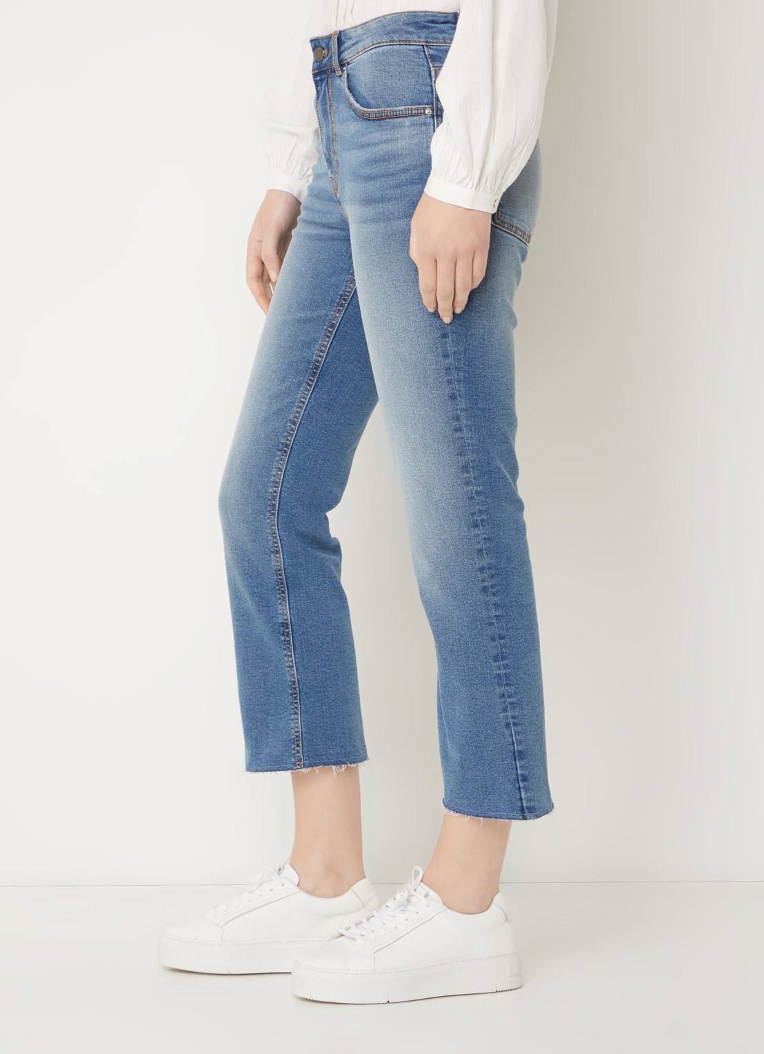 Benetton Mid waist cropped bootcut jeans met steekzakken - detail 5 jeans