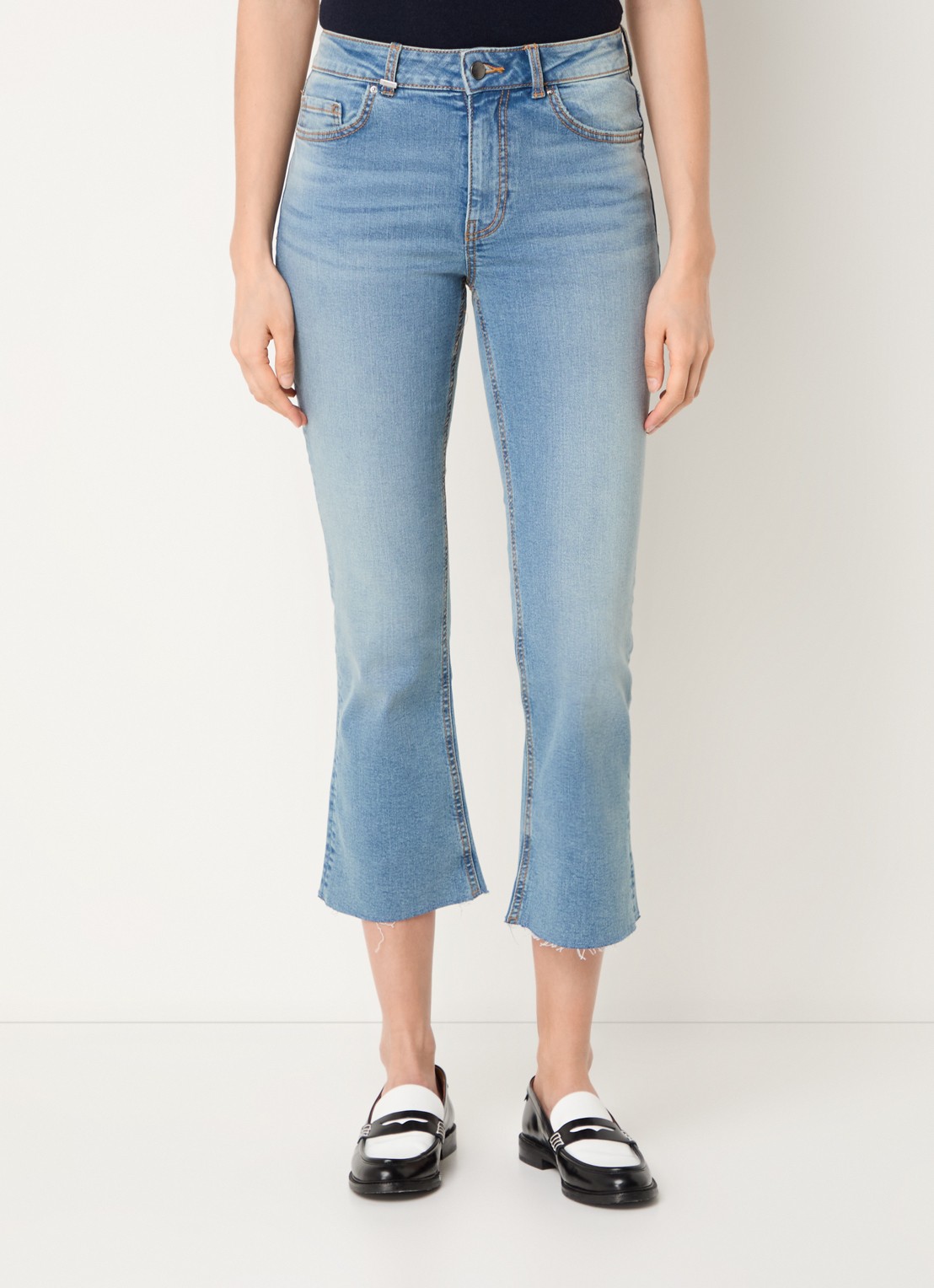 Benetton Mid waist cropped bootcut jeans met steekzakken - detail 6 jeans