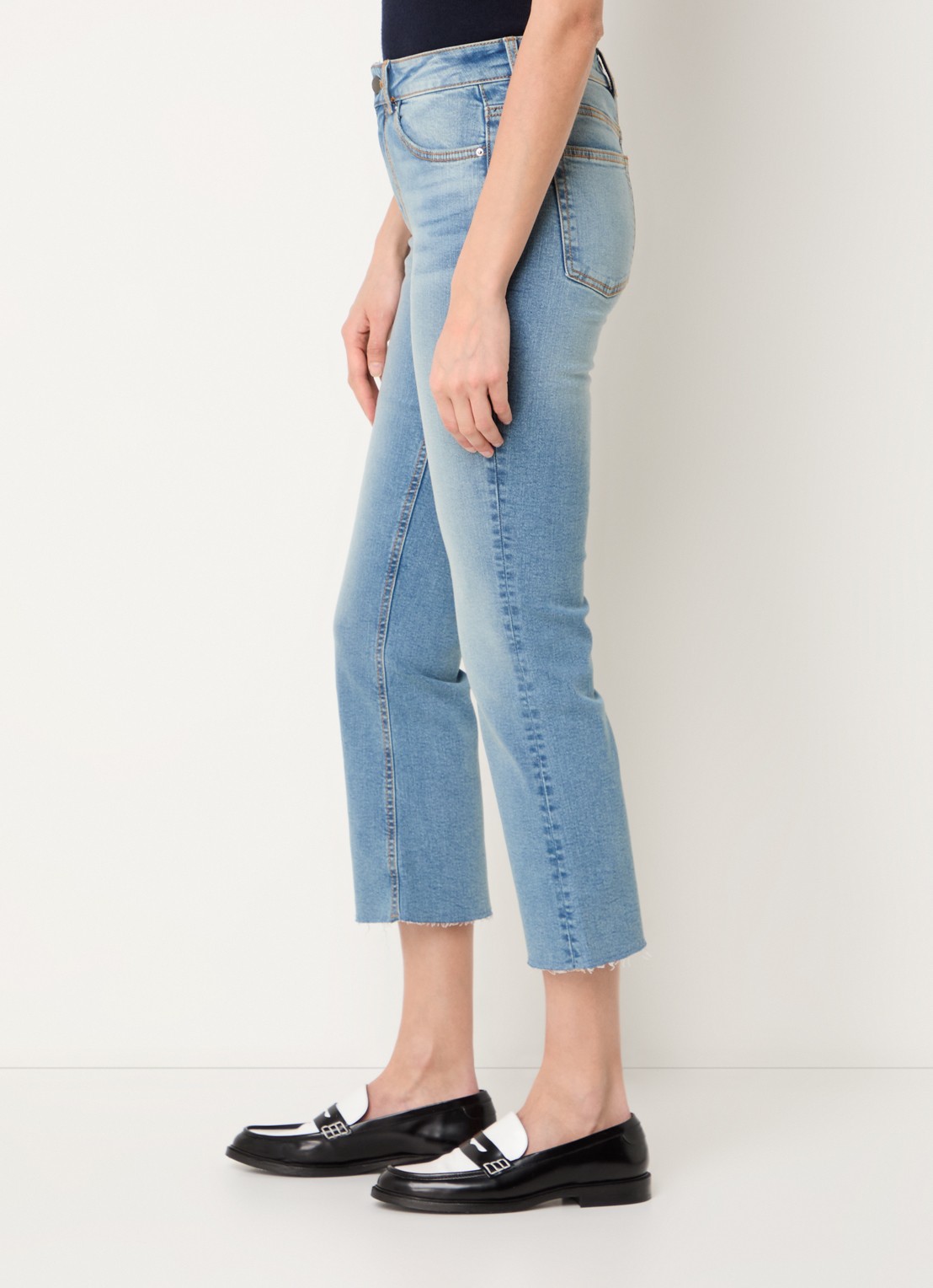 Benetton Mid waist cropped bootcut jeans met steekzakken - detail 7 jeans