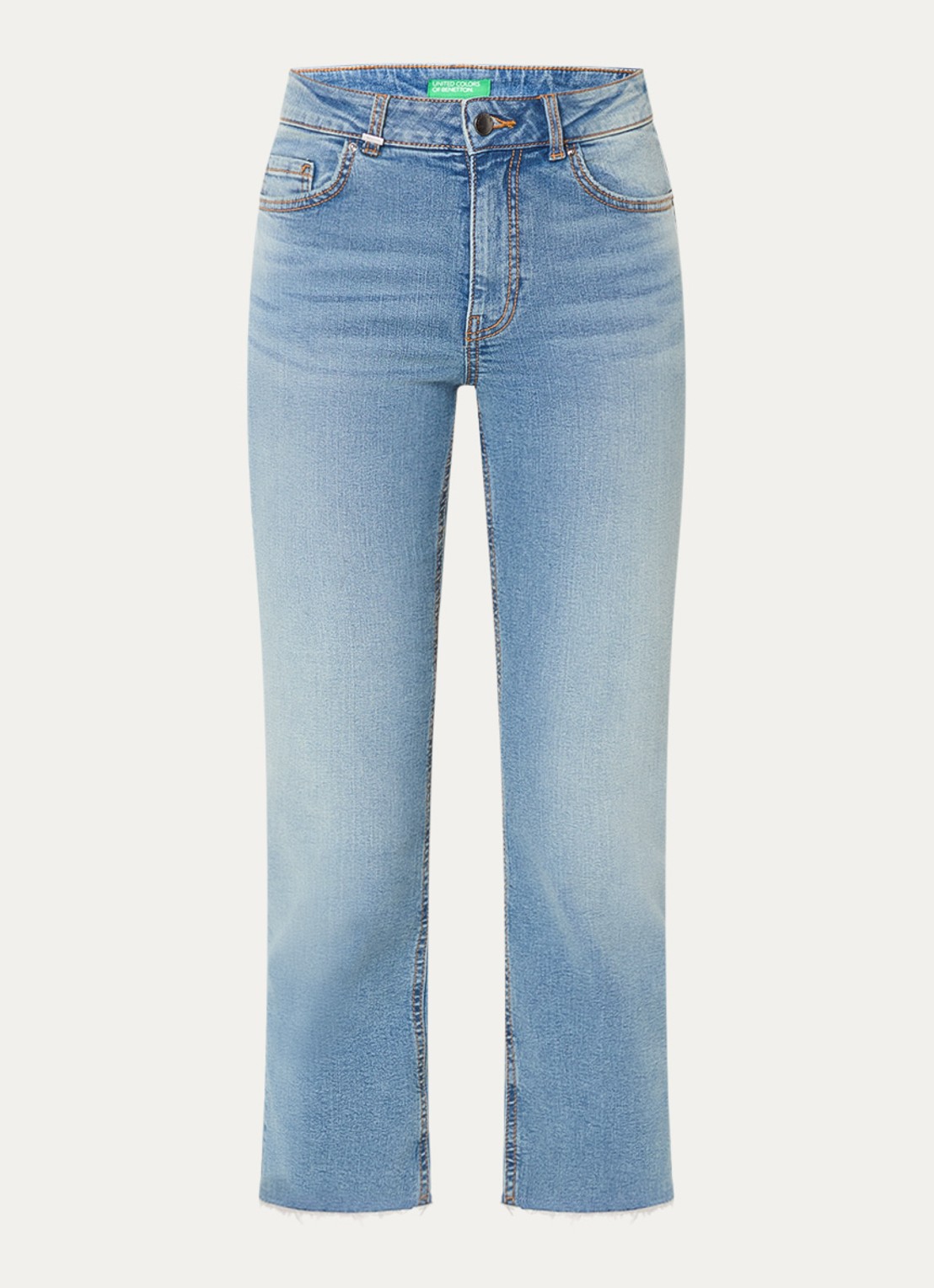 Benetton Mid waist cropped bootcut jeans met steekzakken - voorkant 3 jeans