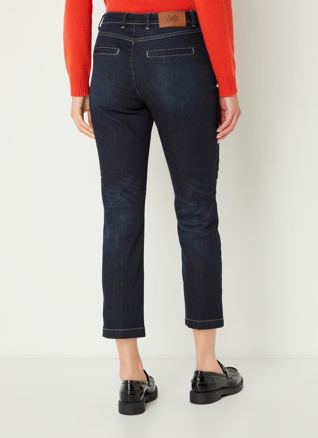 Benetton Mid waist slim fit jeans met verwassen afwerking - achterkant 2 jeans
