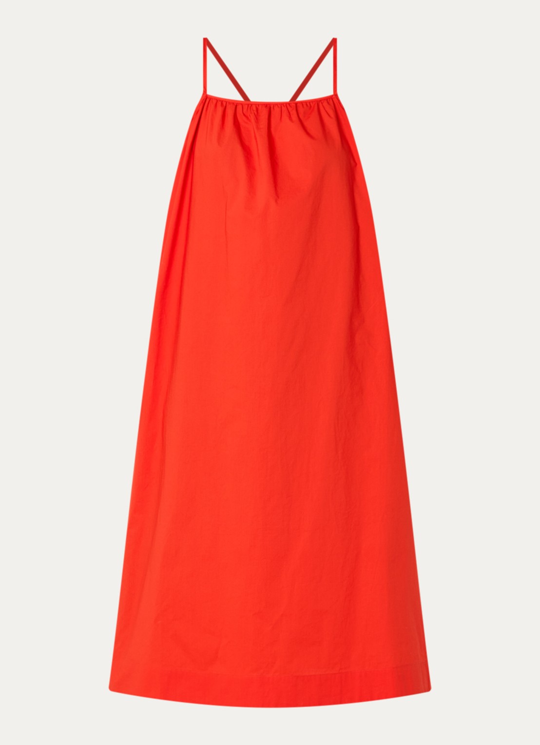 Benetton Midi jurk met split - voorkant oranjerood