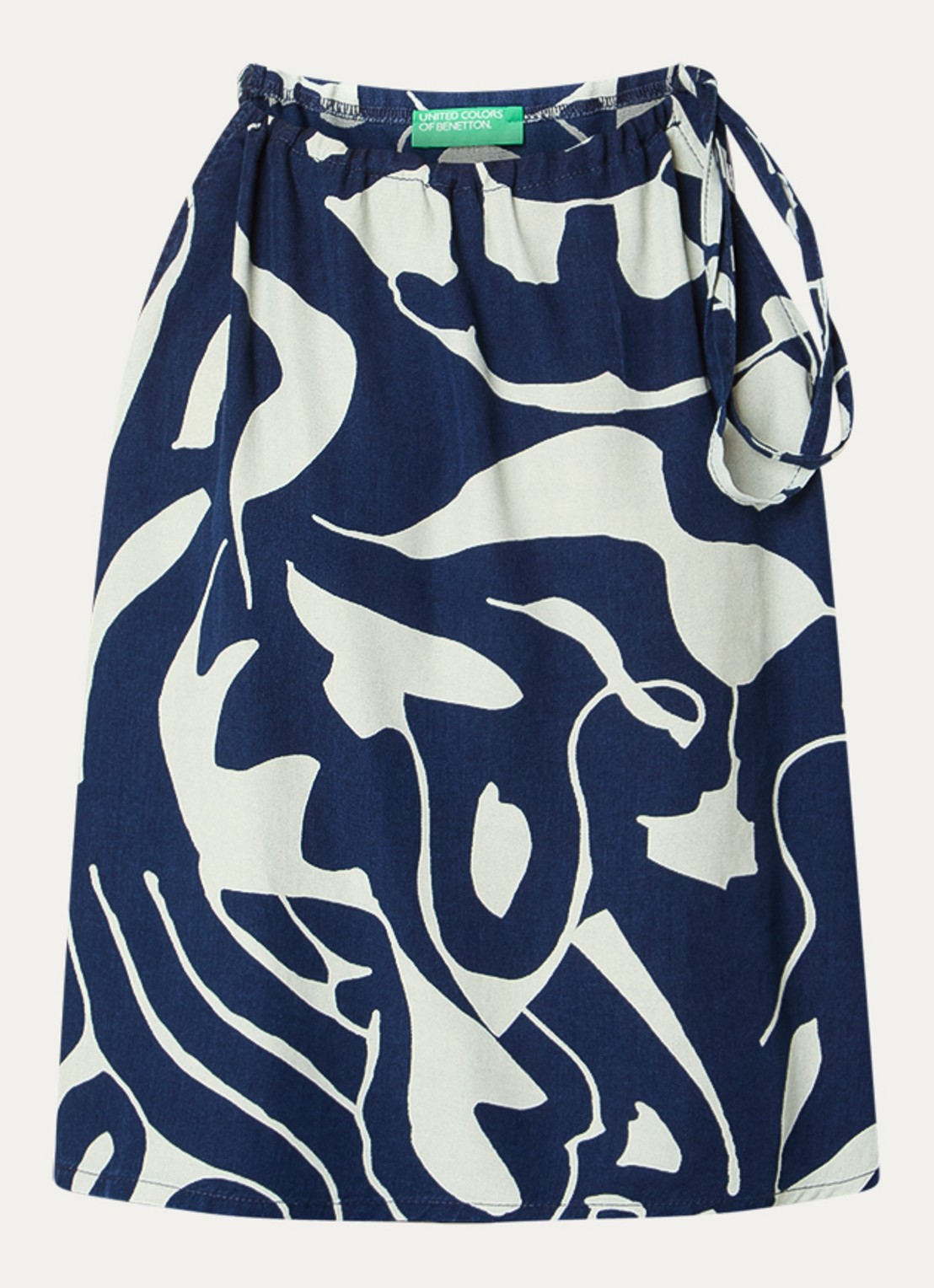 Benetton Mouwloze top met print - voorkant donkerblauw
