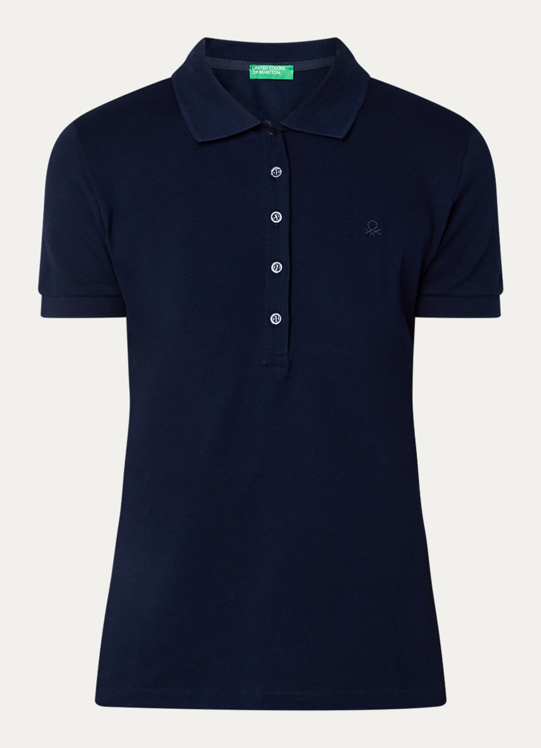 Benetton Polo met logo - voorkant 2 donkerblauw