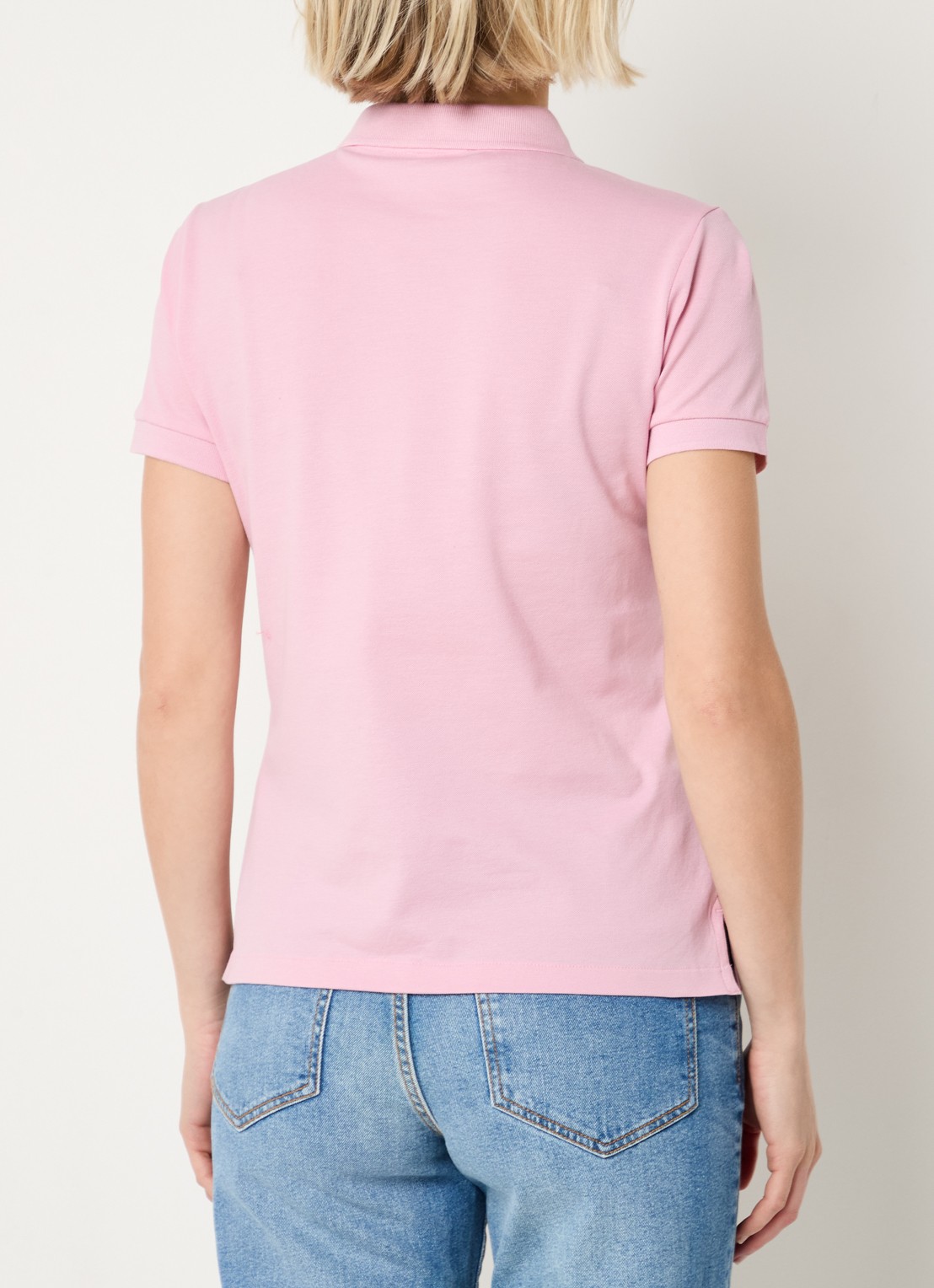 Benetton Polo met logo - achterkant roze