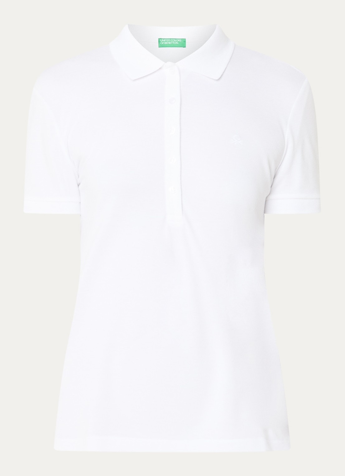 Benetton Polo met logo - voorkant 3 wit