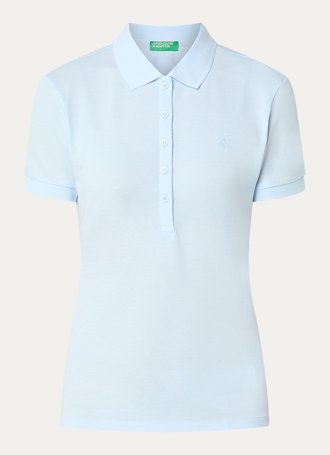Benetton Polo met logo - voorkant lichtblauw