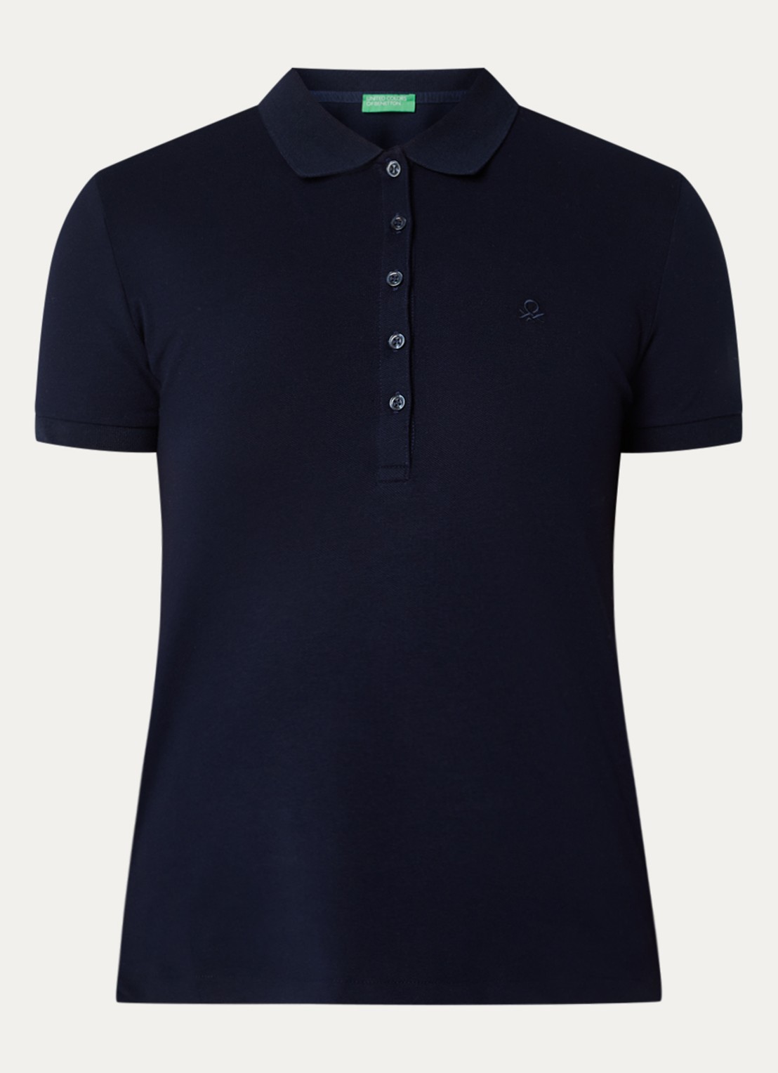Benetton Polo met logo - voorkant 2 donkerblauw
