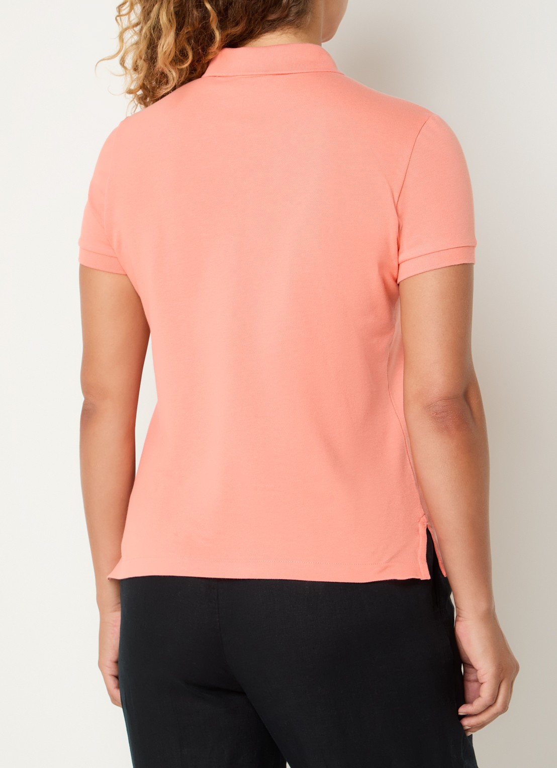 Benetton Polo met logo - achterkant abrikoos