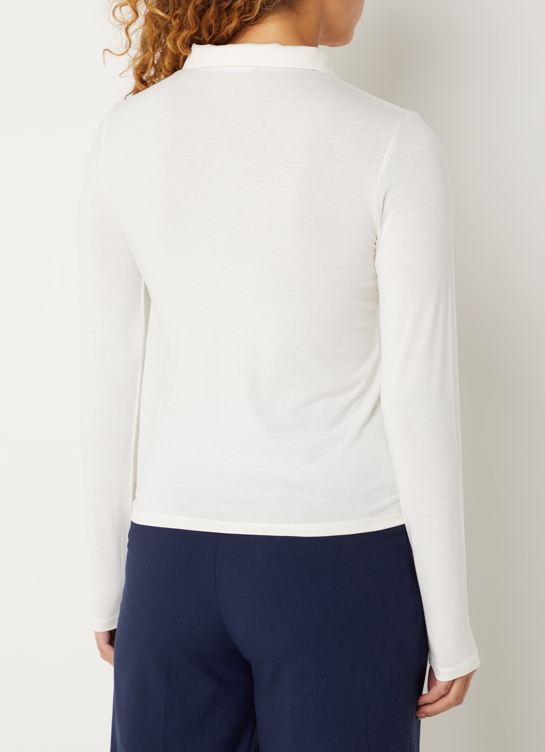 Benetton Polo met stretch - achterkant 3 gebroken wit