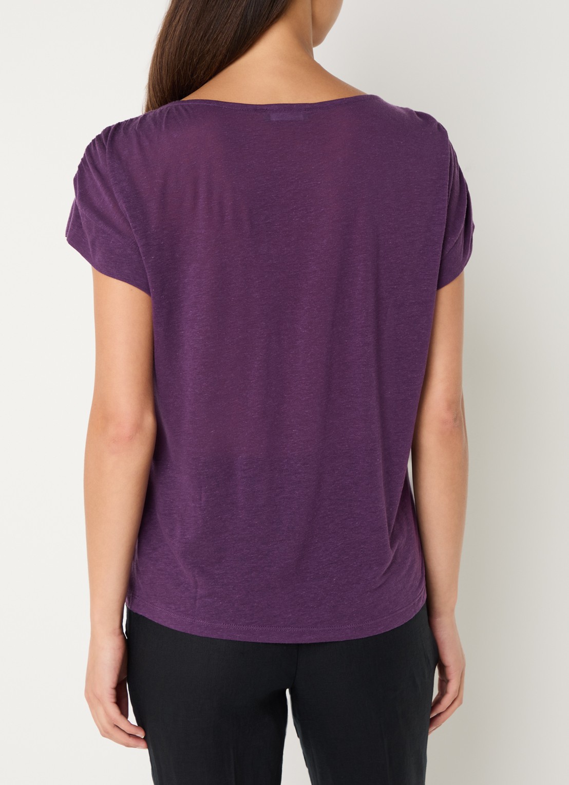 Benetton Semi-transparant T-shirt met ruches - achterkant 3 paars