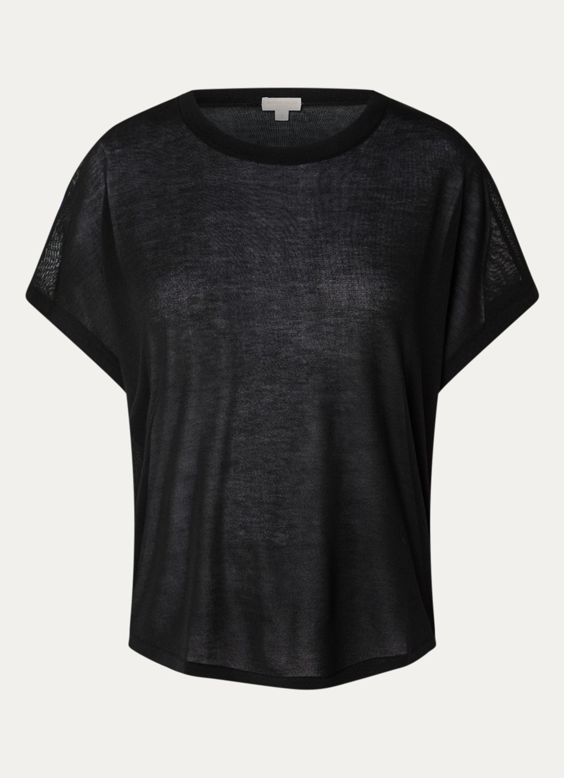 Benetton Semi-transparante top met boothals - voorkant 3 zwart