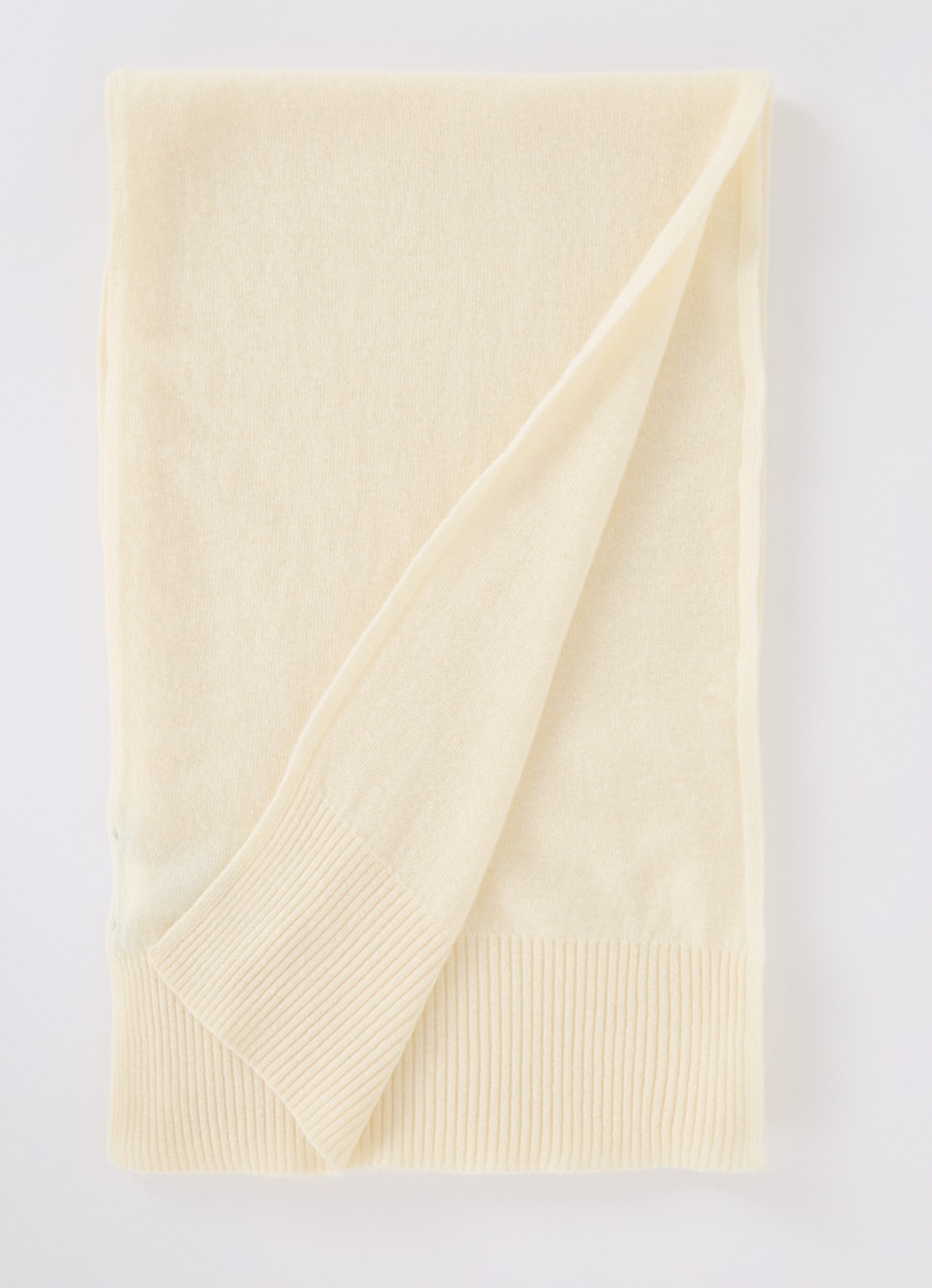 Benetton Sjaal van scheerwol 190 x 30 cm - voorkant creme