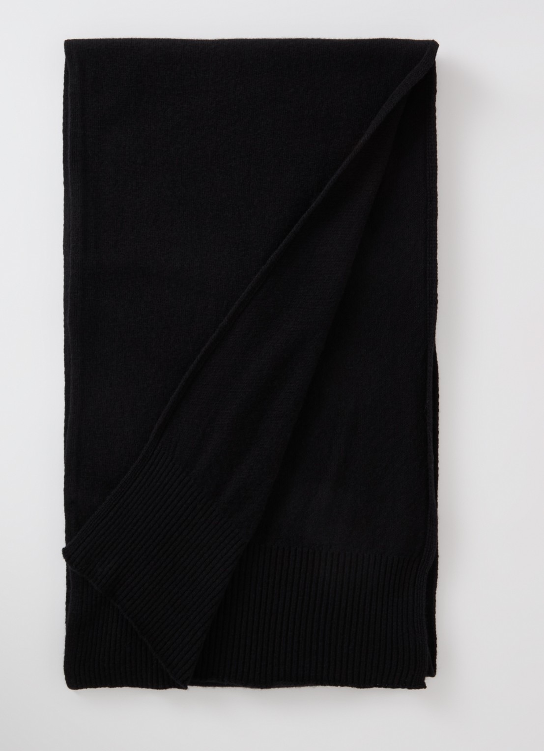 Benetton Sjaal van scheerwol 190 x 30 cm - voorkant 3 zwart