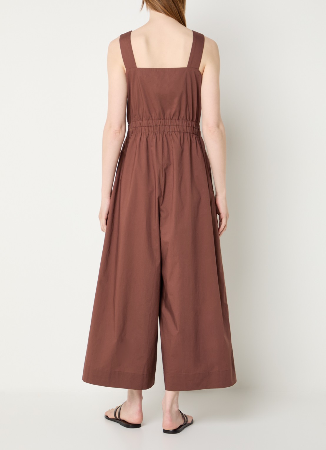 Benetton Straight fit jumpsuit met steekzakken - achterkant bruin