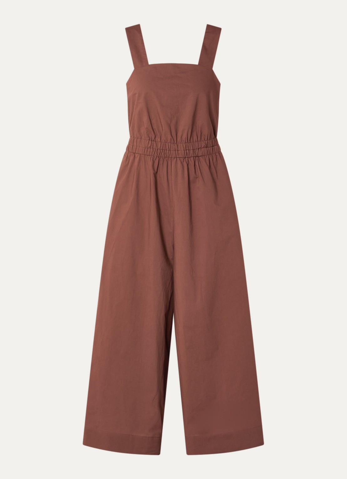 Benetton Straight fit jumpsuit met steekzakken - voorkant 3 bruin