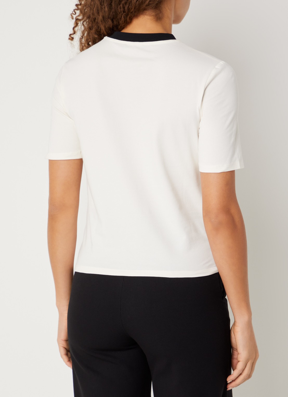 Benetton T-shirt met logo en pailletten - achterkant 4 creme