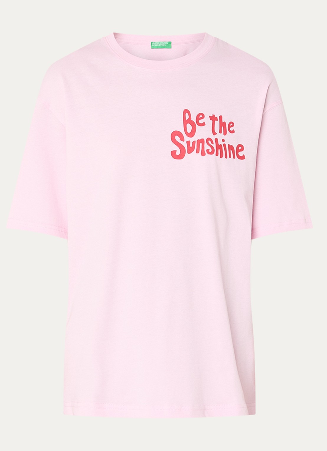 Benetton T-shirt met print - voorkant roze