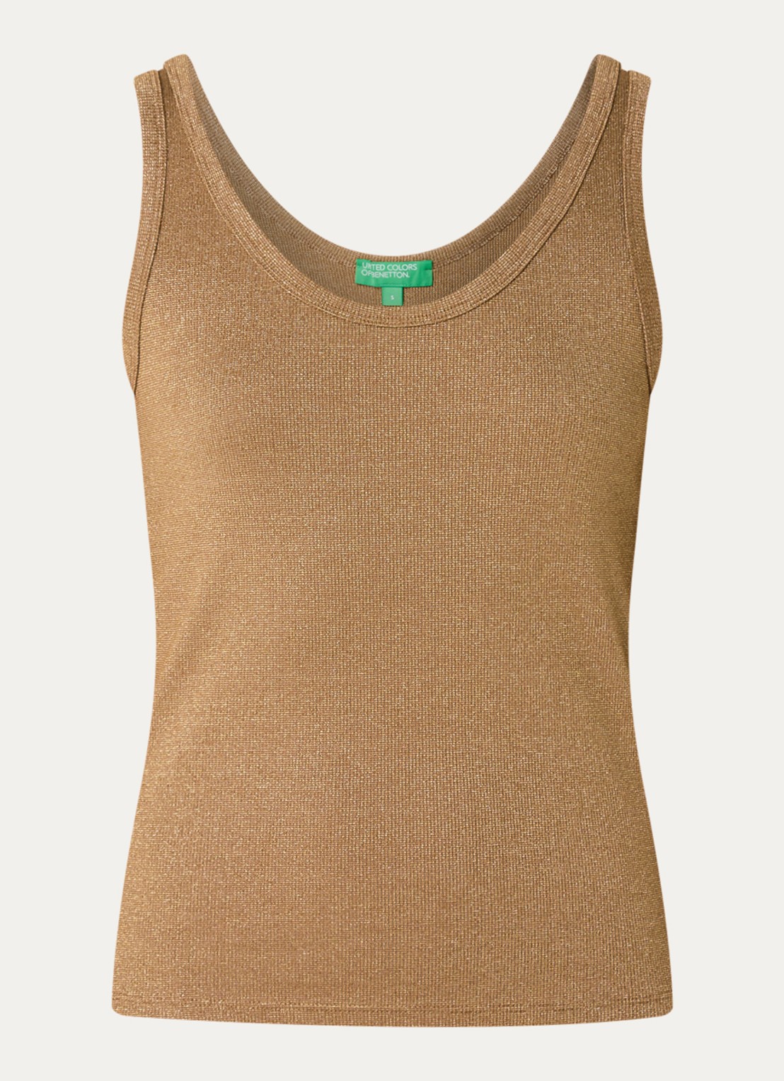 Benetton Tanktop met lurex - voorkant 3 camel