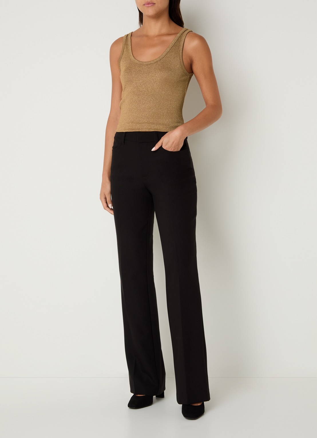 Benetton Tanktop met lurex - voorkant 4 camel