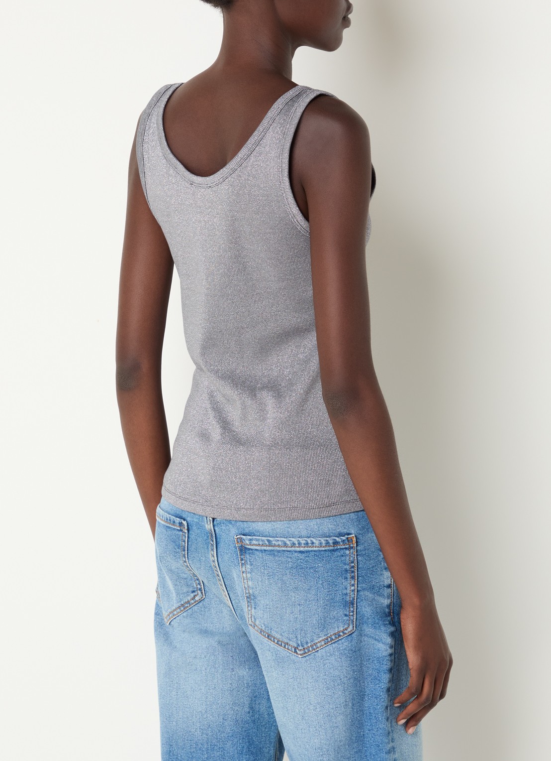 Benetton Tanktop met lurex - achterkant 4 grijs