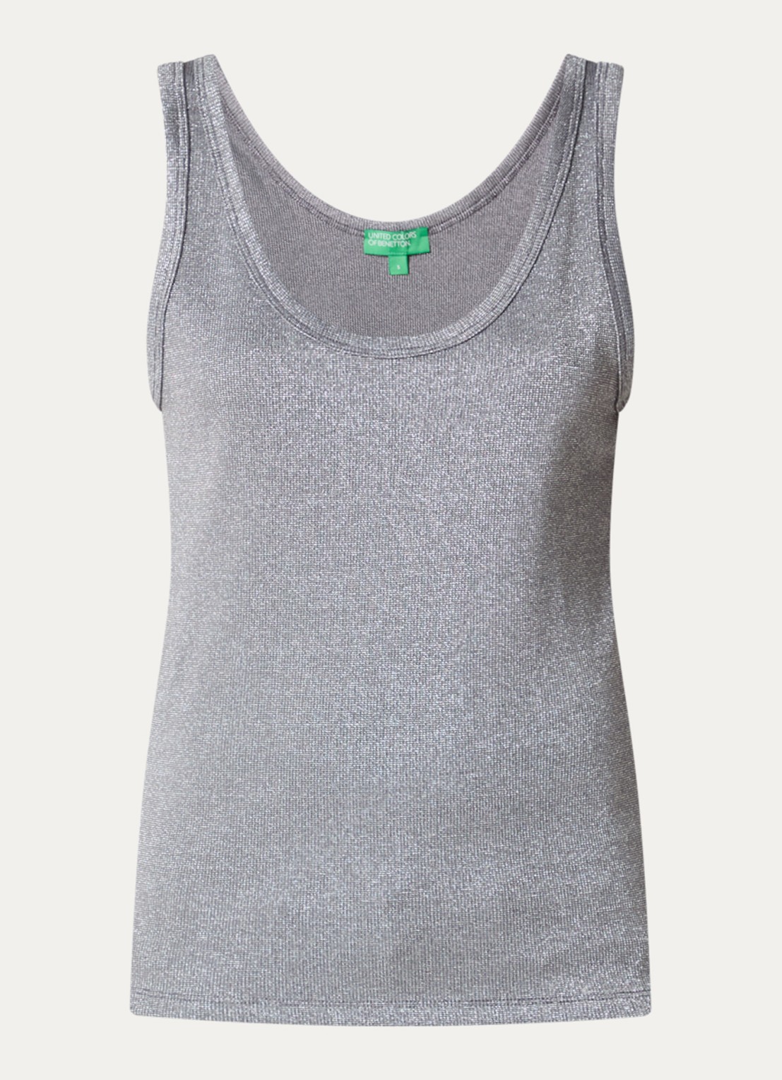 Benetton Tanktop met lurex - voorkant grijs