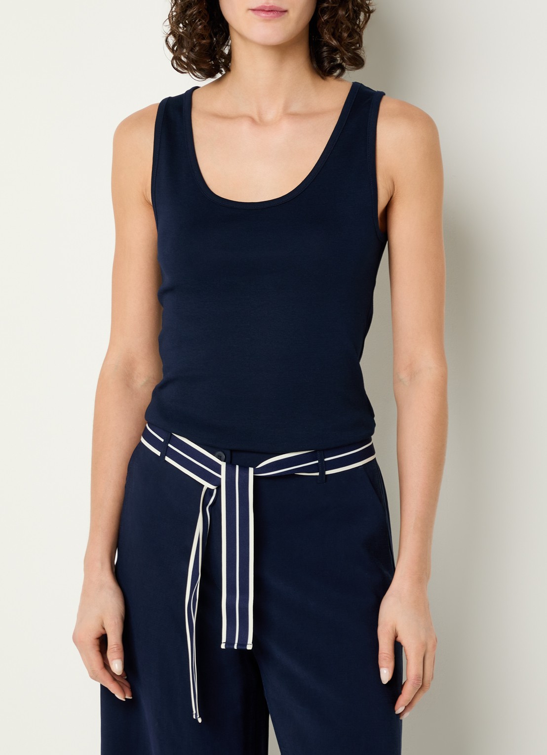 Benetton Tanktop met stretch - detail 4 donkerblauw