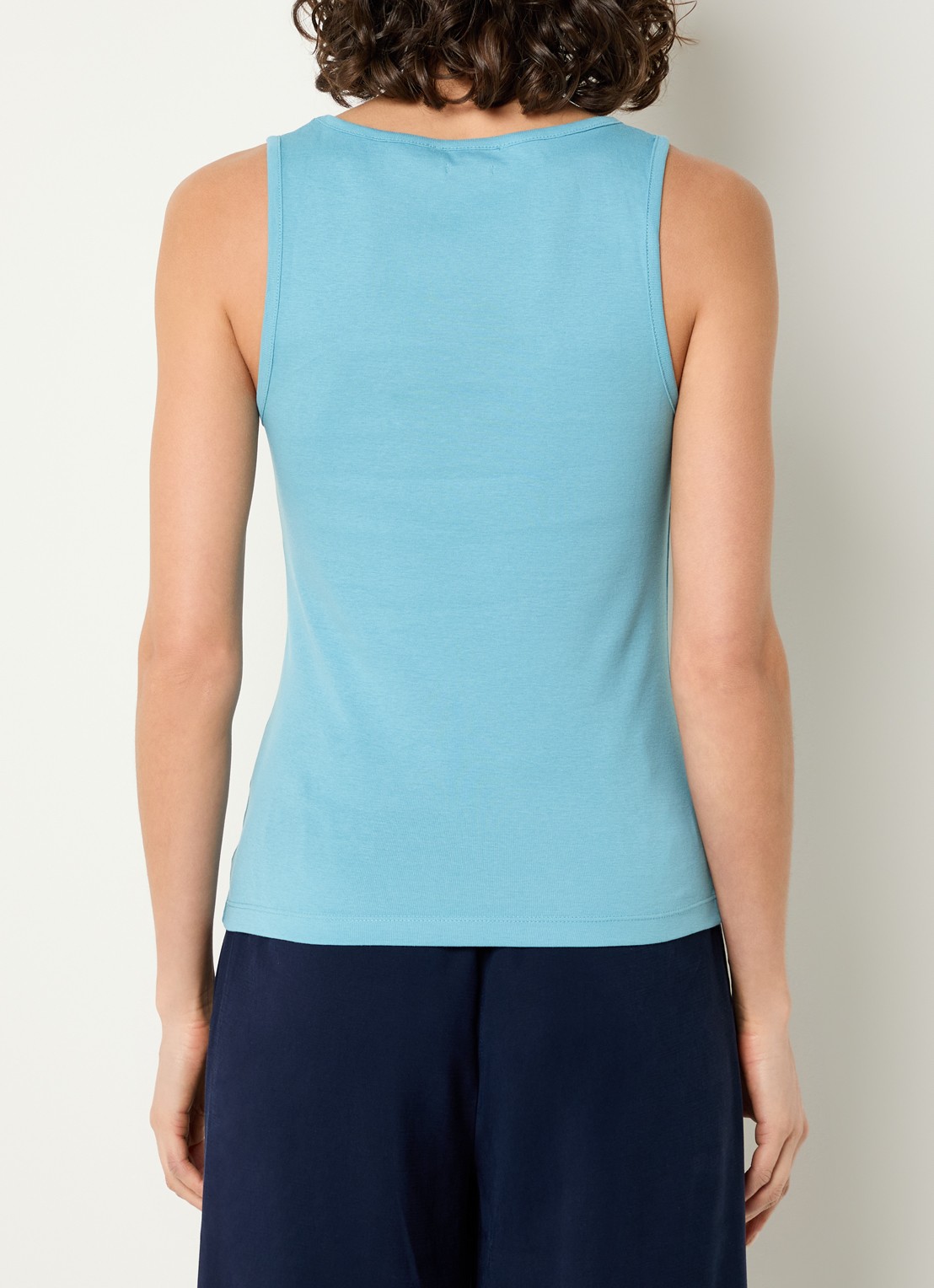 Benetton Tanktop met stretch - achterkant 4 aquablauw