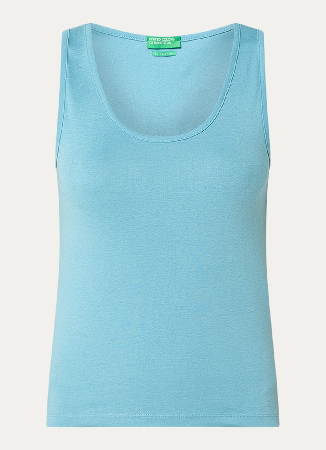 Benetton Tanktop met stretch - voorkant aquablauw