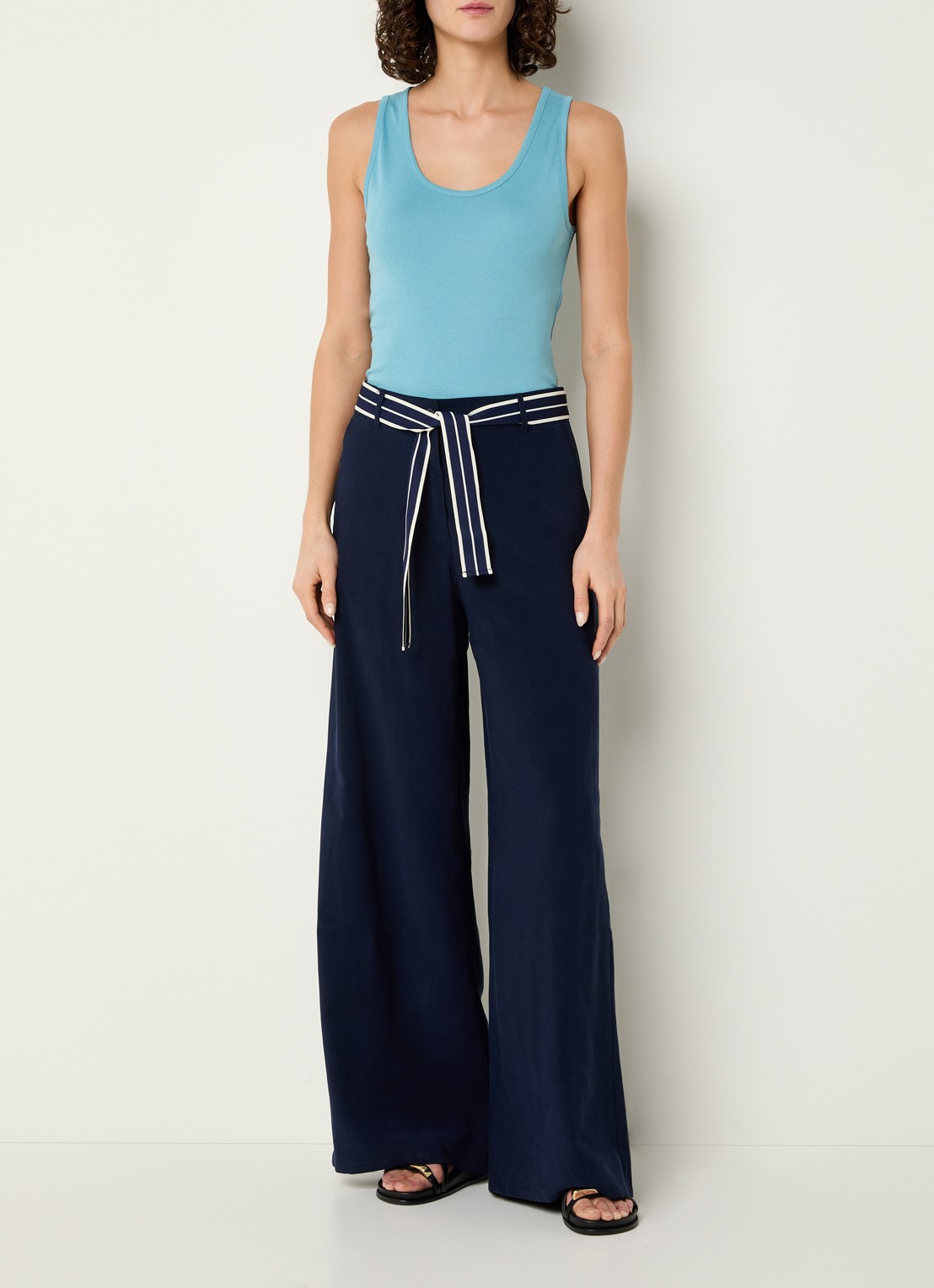 Benetton Tanktop met stretch - voorkant 2 aquablauw