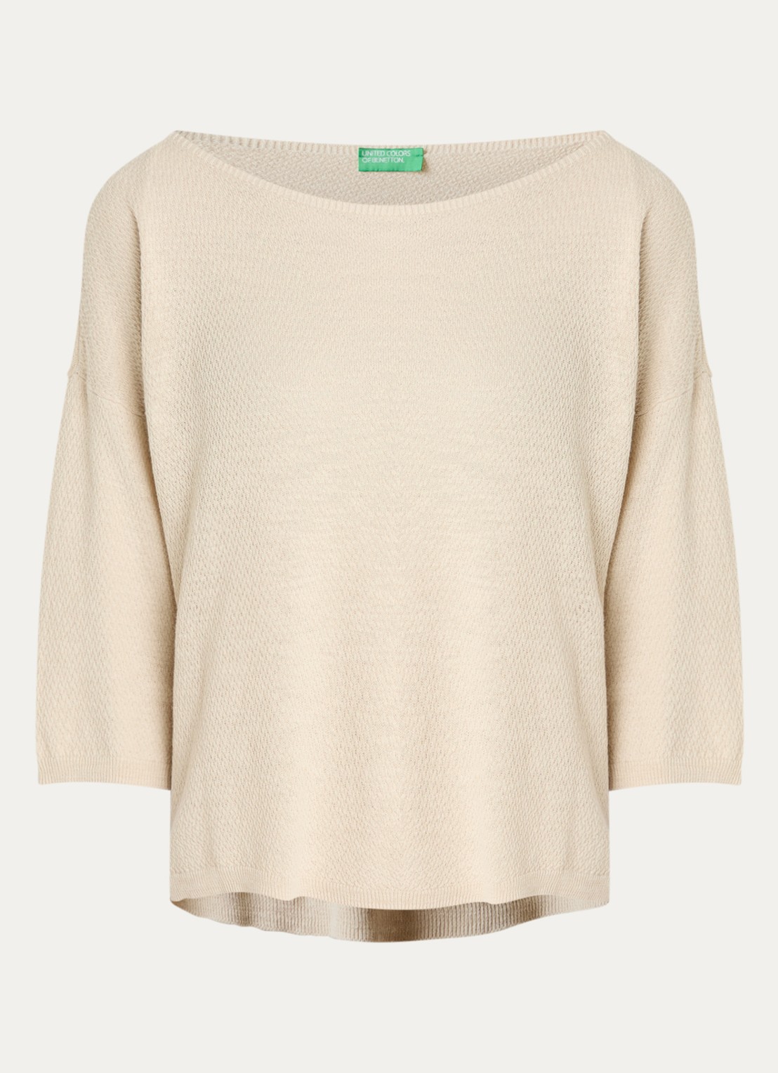 Benetton Top in linnenblend met boothals - voorkant vanillegeel